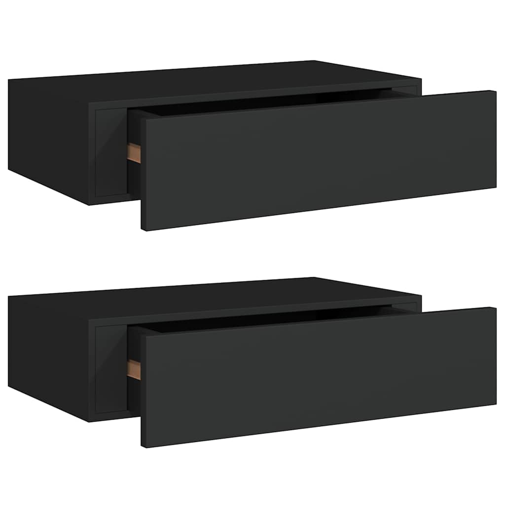 vidaXL Drawer Shelf | Set of 2 | Black | MDF, Metal | Compact | Drawer Shelf 2