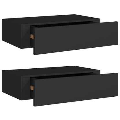 vidaXL Drawer Shelf | Set of 2 | Black | MDF, Metal | Compact | Drawer Shelf 2