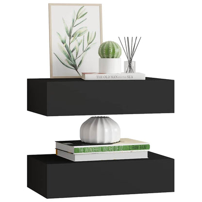 vidaXL Drawer Shelf | Set of 2 | Black | MDF, Metal | Compact | Drawer Shelf 4