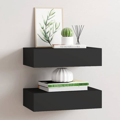 vidaXL Drawer Shelf | Set of 2 | Black | MDF, Metal | Compact | Drawer Shelf 1