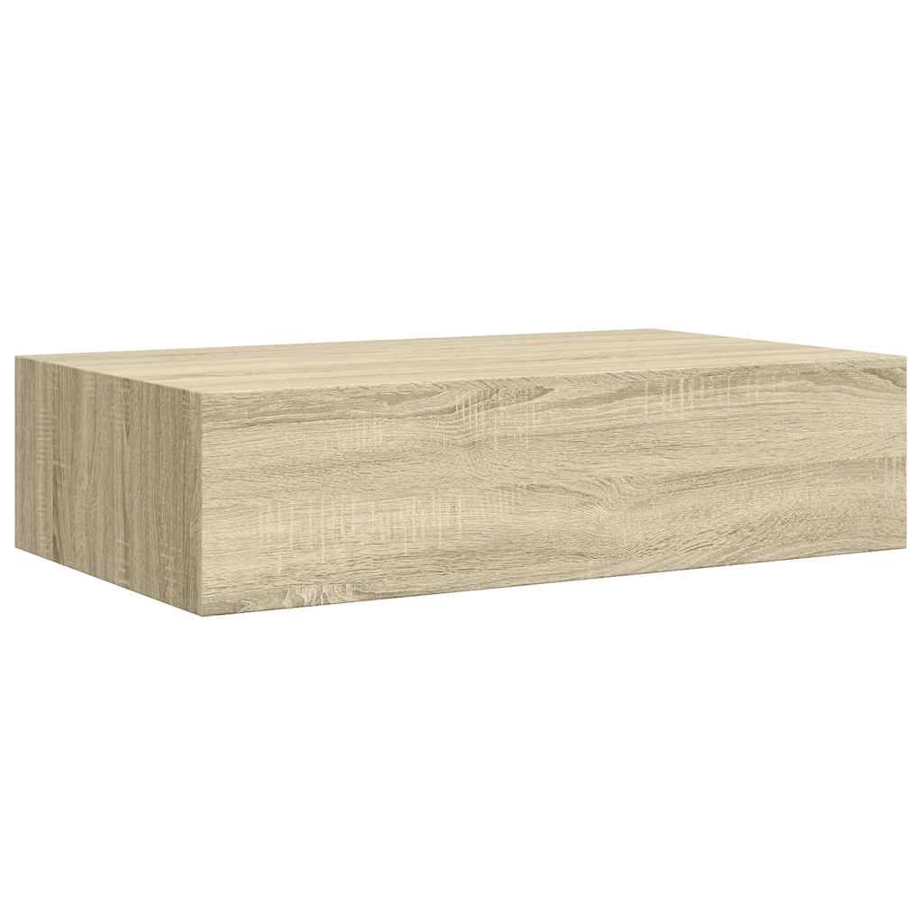 vidaXL Wall-mounted Drawer Shelves 2 pcs Oak 40x23.5x10cm MDF 6