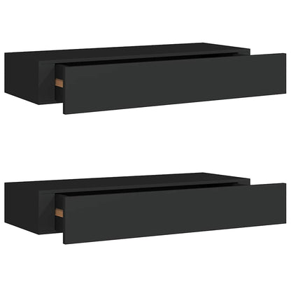 vidaXL Drawer Shelf | Set of 2 | Black | MDF, Metal | 60x23.5x10cm 2