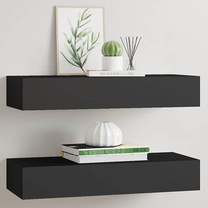 vidaXL Drawer Shelf | Set of 2 | Black | MDF, Metal | 60x23.5x10cm 1