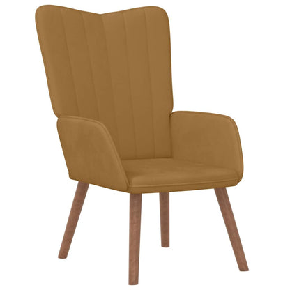 vidaXL Relaxing Chair Brown Velvet 2