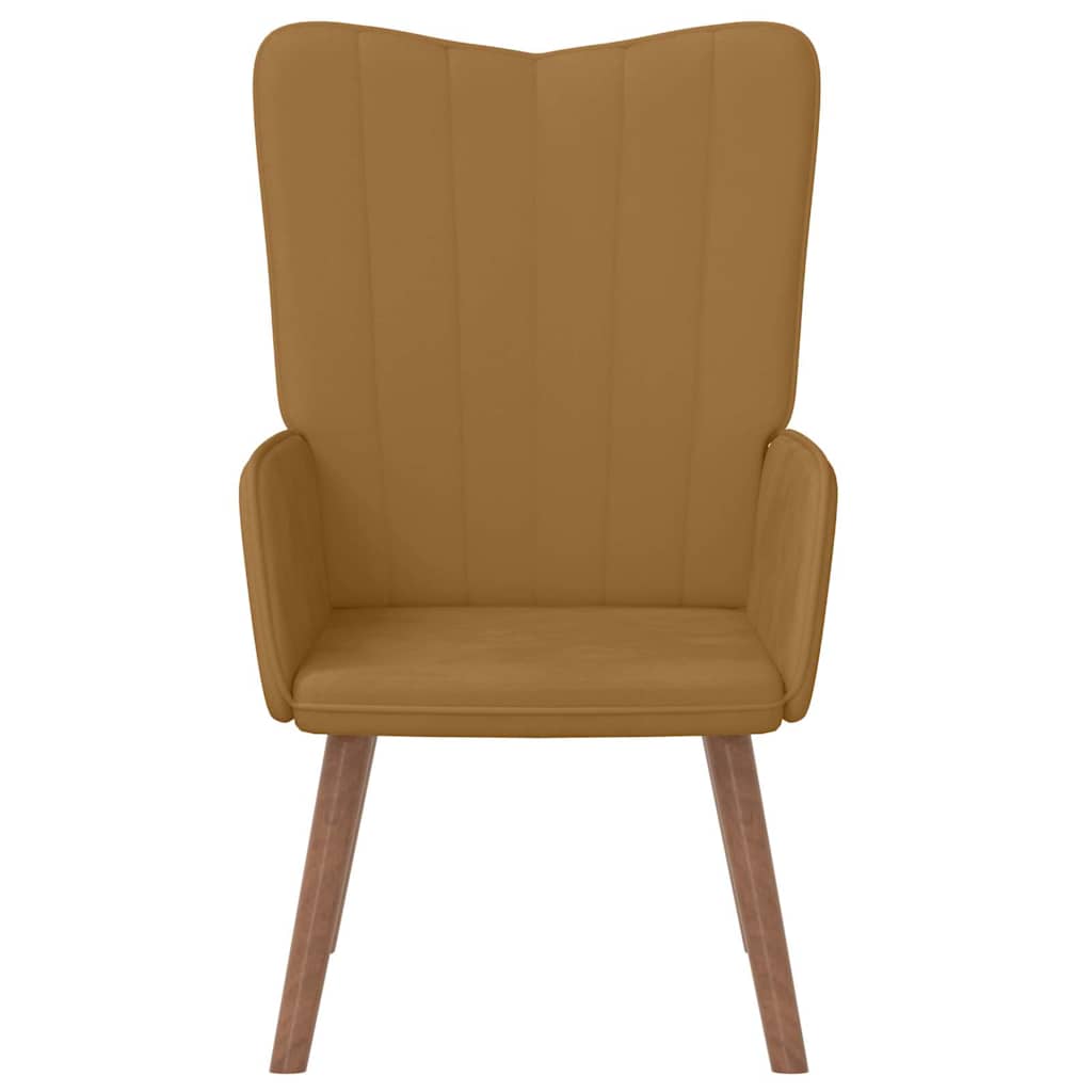 vidaXL Relaxing Chair Brown Velvet 3
