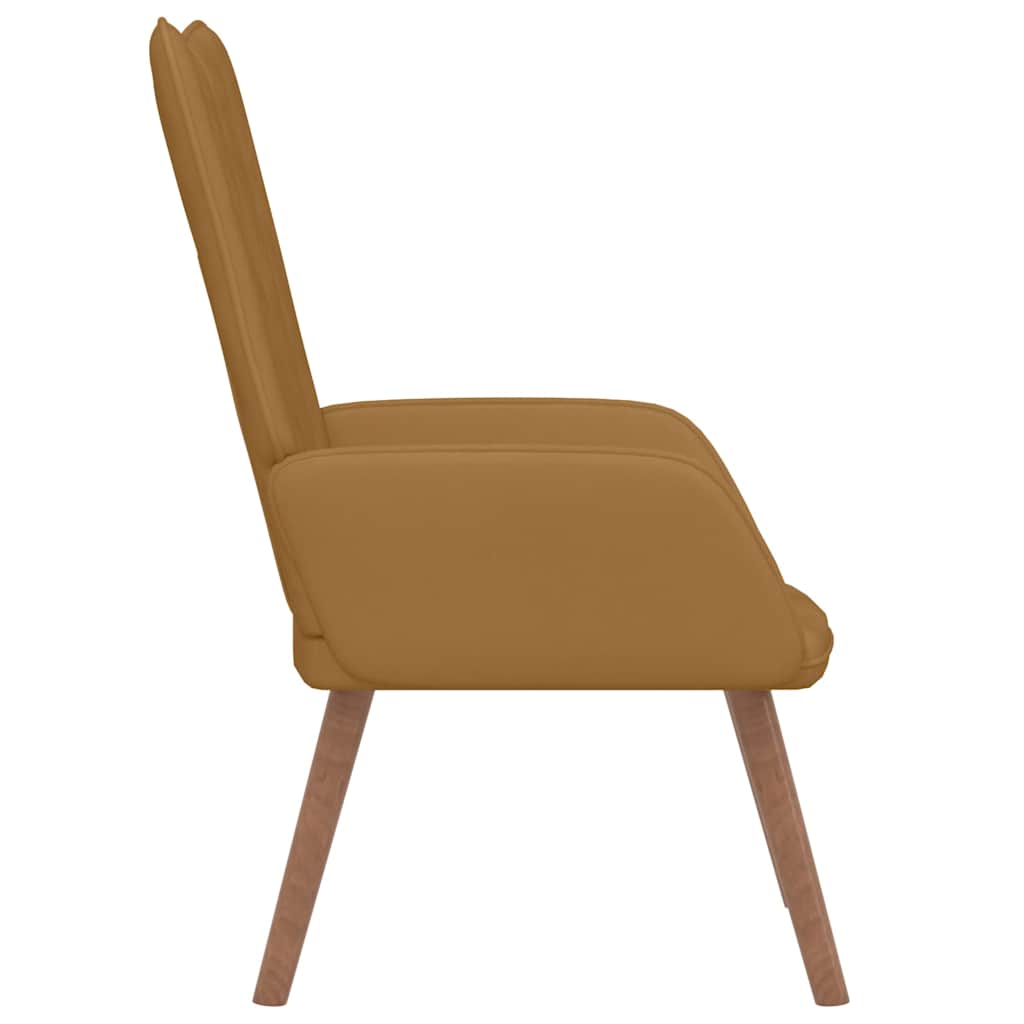 vidaXL Relaxing Chair Brown Velvet 5