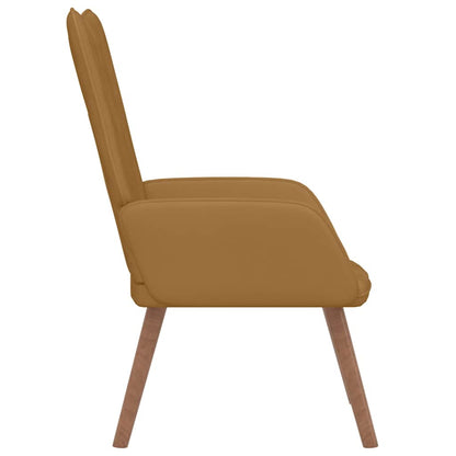 vidaXL Relaxing Chair Brown Velvet 5