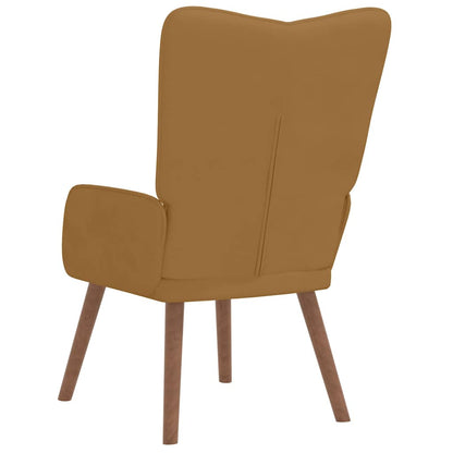 vidaXL Relaxing Chair Brown Velvet 4
