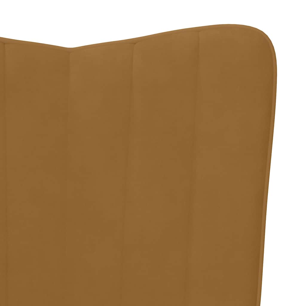 vidaXL Relaxing Chair Brown Velvet 6