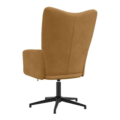 Relaxing Chair with a Stool Velvet Brown without footrest
