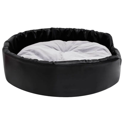 vidaXL Dog Bed Black and Grey 90x79x20 cm Plush and Faux Leather 4