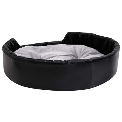 vidaXL Dog Bed Black and Grey 90x79x20 cm Plush and Faux Leather 5