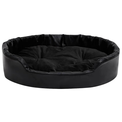 vidaXL Dog Bed Black 90x79x20 cm Plush and Faux Leather 3