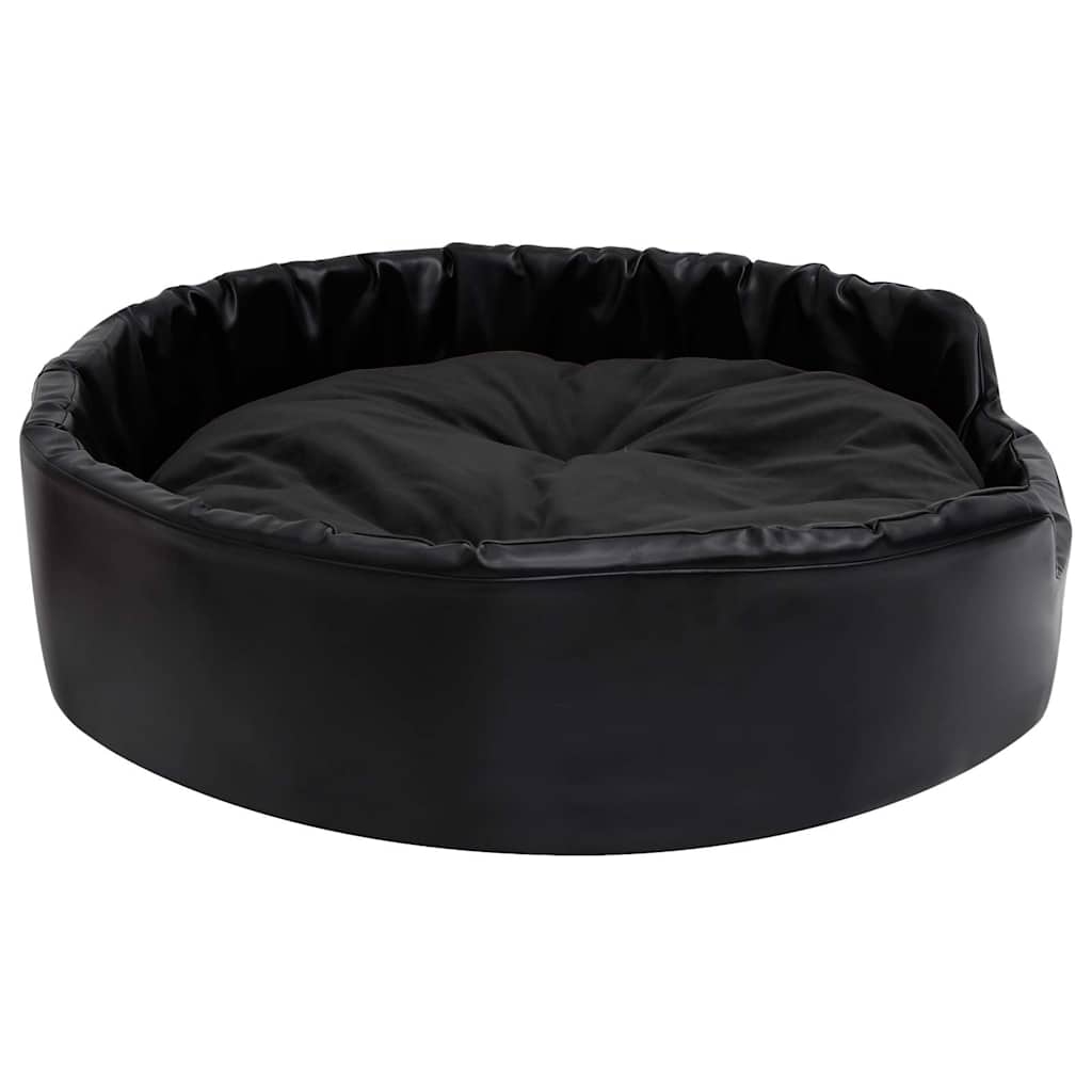 vidaXL Dog Bed Black 90x79x20 cm Plush and Faux Leather 4