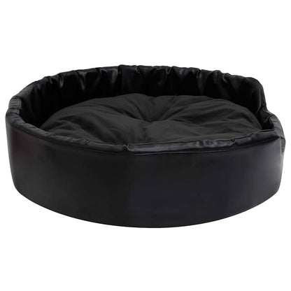 vidaXL Dog Bed Black 90x79x20 cm Plush and Faux Leather 4