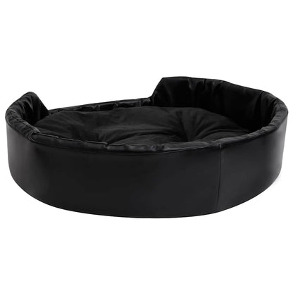 vidaXL Dog Bed Black 90x79x20 cm Plush and Faux Leather 5