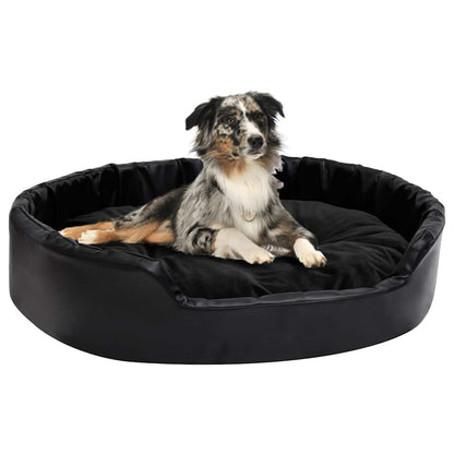 vidaXL Dog Bed Black 90x79x20 cm Plush and Faux Leather 1