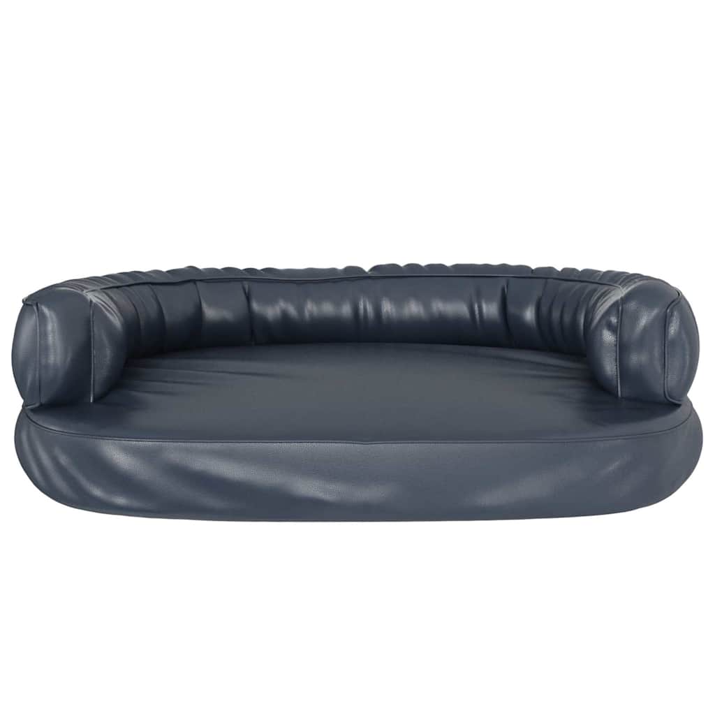 vidaXL Ergonomic Foam Dog Bed Dark Blue 88x65 cm Faux Leather 4