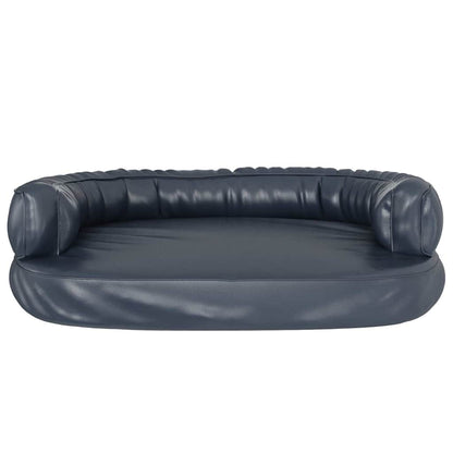 vidaXL Ergonomic Foam Dog Bed Dark Blue 88x65 cm Faux Leather 4
