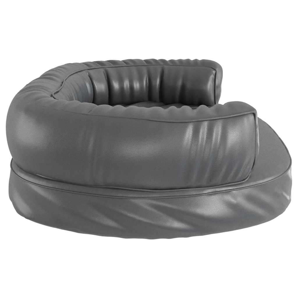 vidaXL Ergonomic Foam Dog Bed Grey 75x53 cm Faux Leather 5
