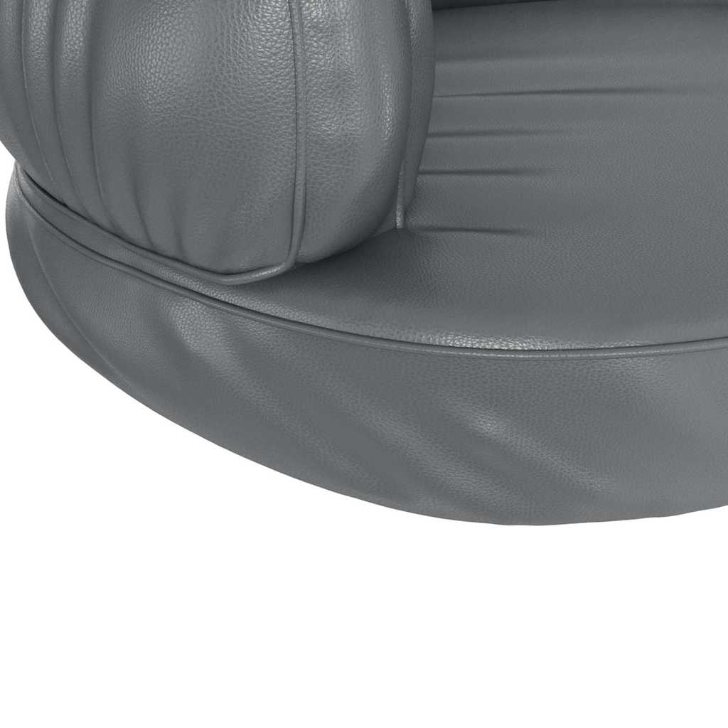 vidaXL Ergonomic Foam Dog Bed Grey 75x53 cm Faux Leather 6