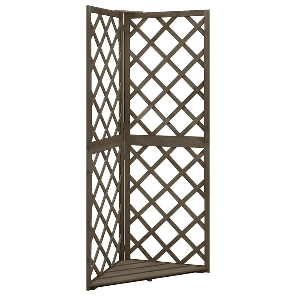 vidaXL Corner Trellis | Grey | Solid fir wood | Compact | Decorative Inlays 1