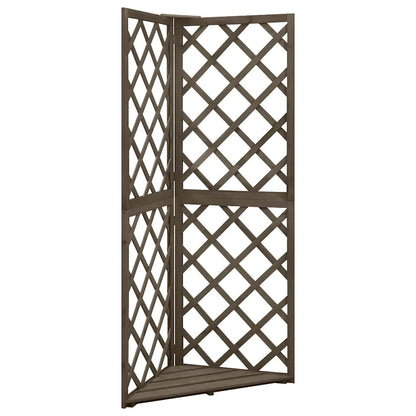 vidaXL Corner Trellis | Grey | Solid fir wood | Compact | Decorative Inlays 1