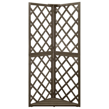vidaXL Corner Trellis | Grey | Solid fir wood | Compact | Decorative Inlays 2