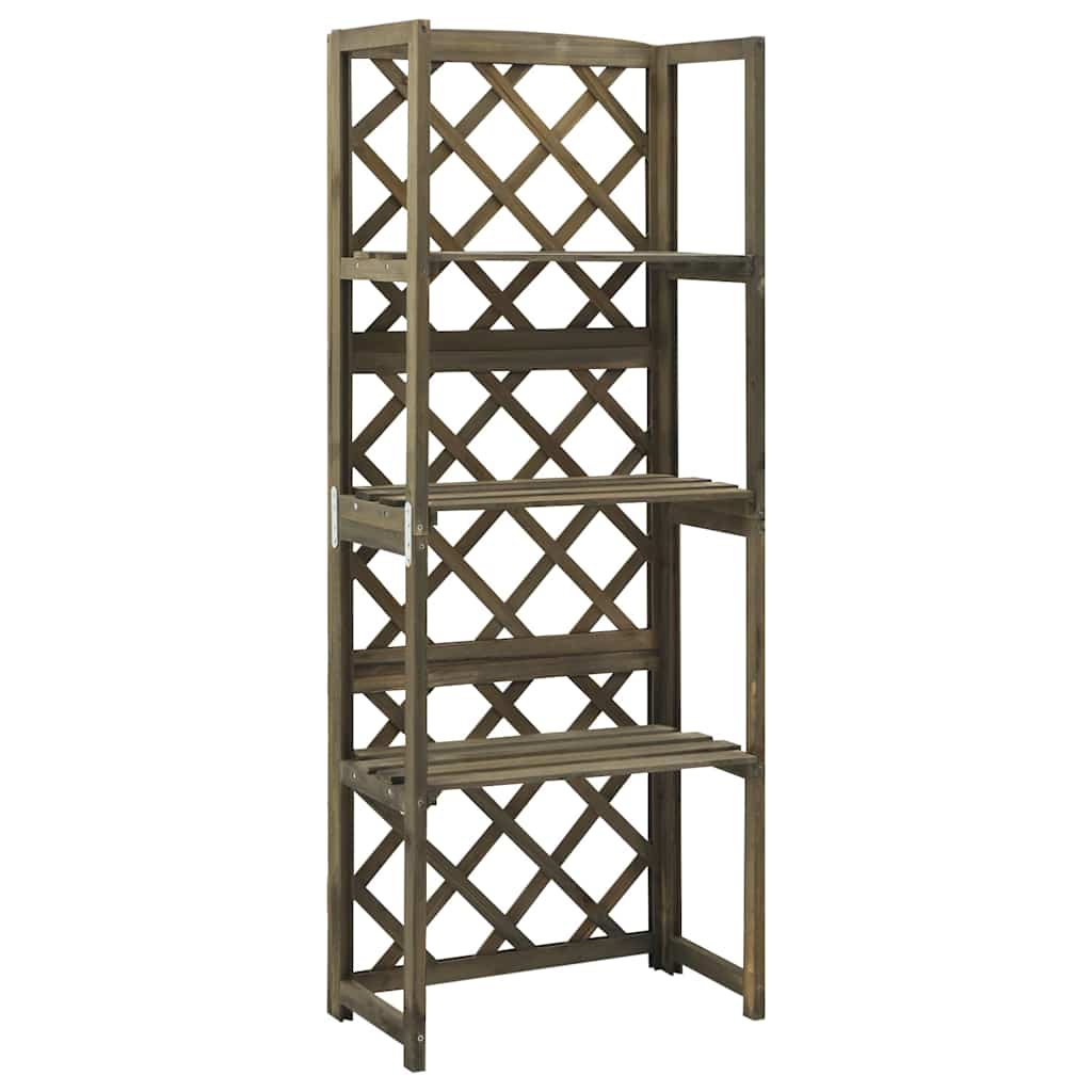 vidaXL Trellis | Grey | Solid fir wood | 55x30x140 cm | Shelving | Trellis 1