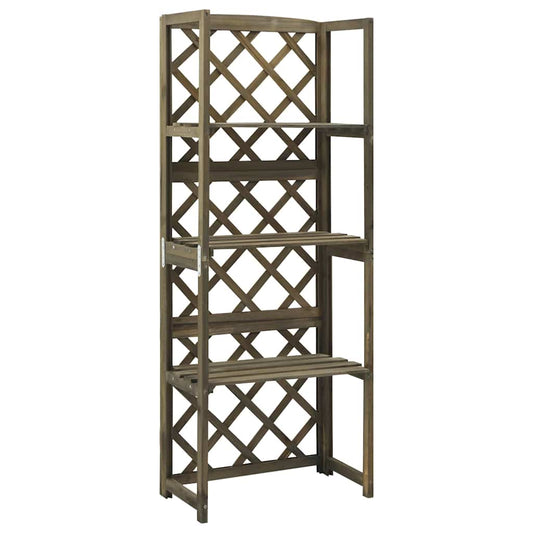 vidaXL Trellis | Grey | Solid fir wood | 55x30x140 cm | Shelving | Trellis 1