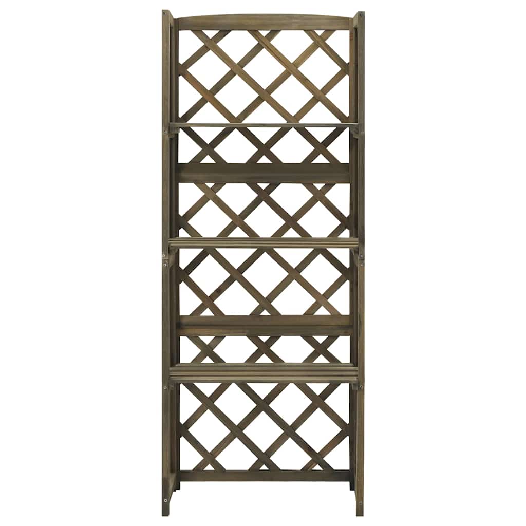 vidaXL Trellis | Grey | Solid fir wood | 55x30x140 cm | Shelving | Trellis 2