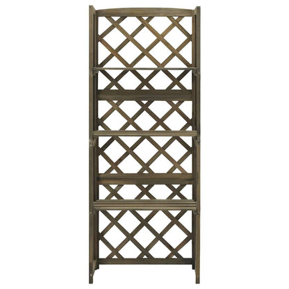 vidaXL Trellis | Grey | Solid fir wood | 55x30x140 cm | Shelving | Trellis 2