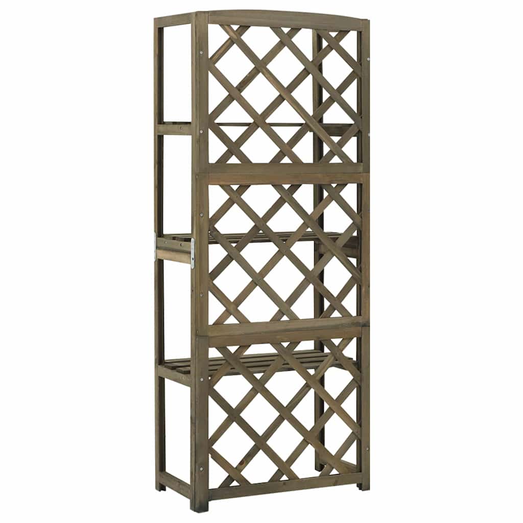 vidaXL Trellis | Grey | Solid fir wood | 55x30x140 cm | Shelving | Trellis 3
