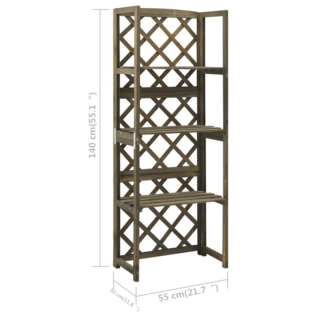 vidaXL Trellis | Grey | Solid fir wood | 55x30x140 cm | Shelving | Trellis 6