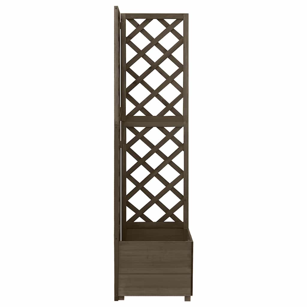 316412 vidaXL Corner Trellis Planter Grey 40x40x150 cm Solid Fir Wood 3