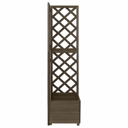316412 vidaXL Corner Trellis Planter Grey 40x40x150 cm Solid Fir Wood 3