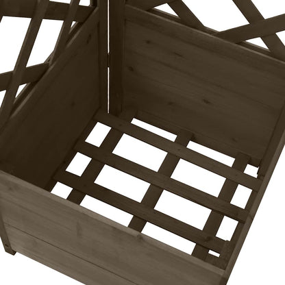 316412 vidaXL Corner Trellis Planter Grey 40x40x150 cm Solid Fir Wood 4