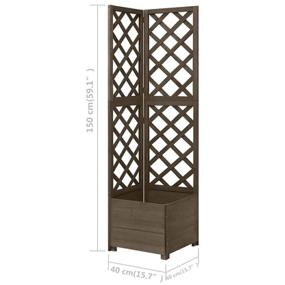316412 vidaXL Corner Trellis Planter Grey 40x40x150 cm Solid Fir Wood 6