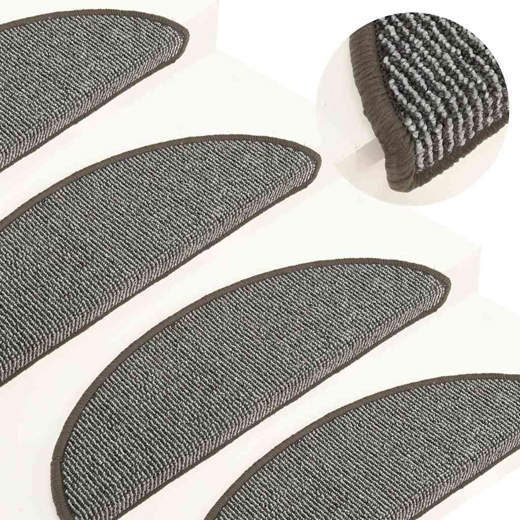 vidaXL Carpet Stair Tread | Set of 15 | Grey | Polypropylene (PP) | 56x17x3 cm 1