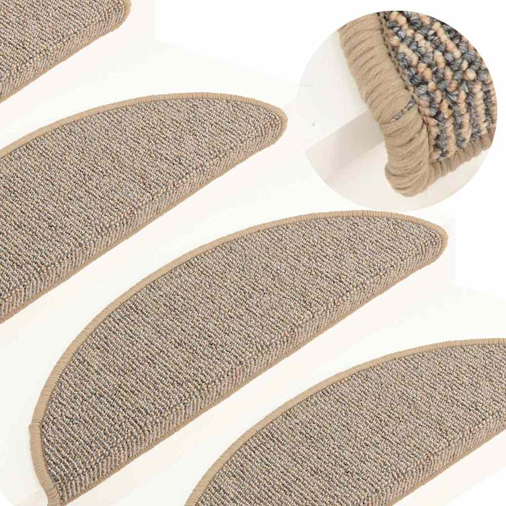 vidaXL Carpet Stair Tread | Set of 15 | Brown | Polypropylene (PP) | 56 x 17 cm 1