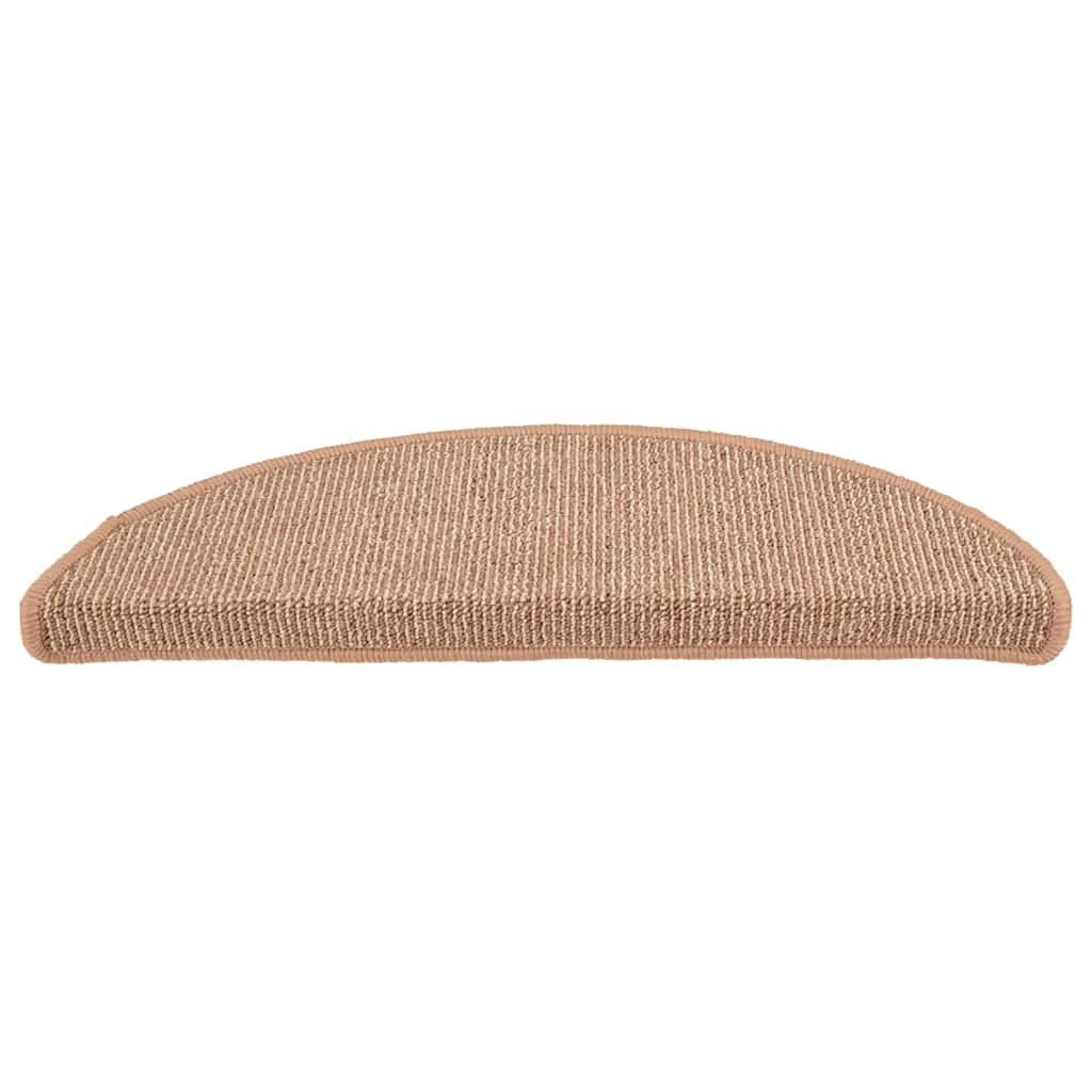 Stair Mats 15 pcs Light Brown Half Round
