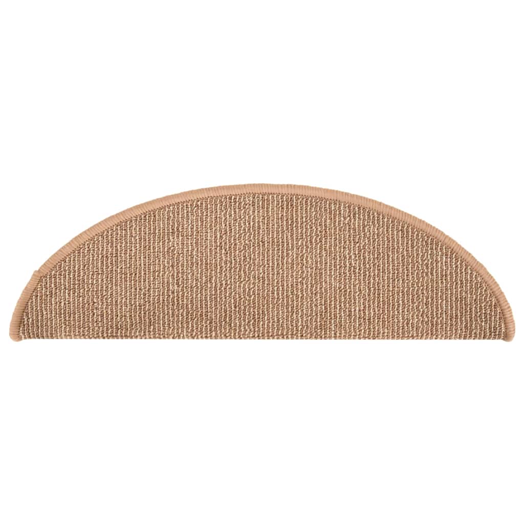 Stair Mats 15 pcs Light Brown Half Round