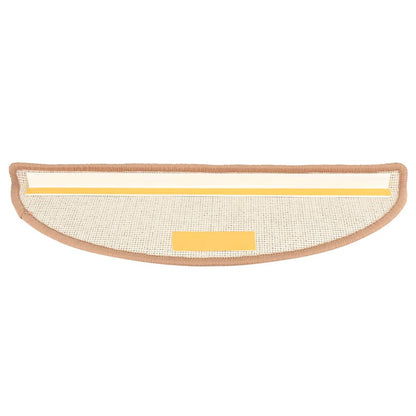 Stair Mats 15 pcs Light Brown Half Round