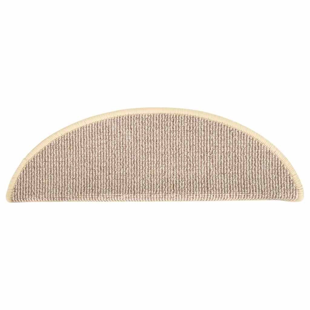 vidaXL Carpet Stair Tread | Set of 15 | White and Brown | 100% PP | 56x17x3 cm 5
