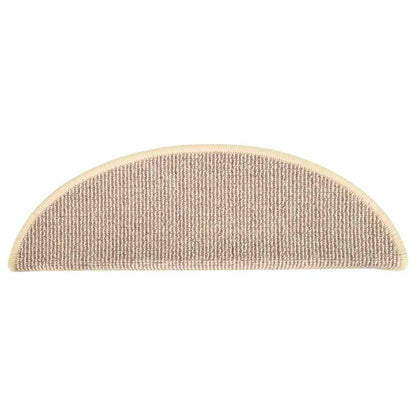 vidaXL Carpet Stair Tread | Set of 15 | White and Brown | 100% PP | 56x17x3 cm 5