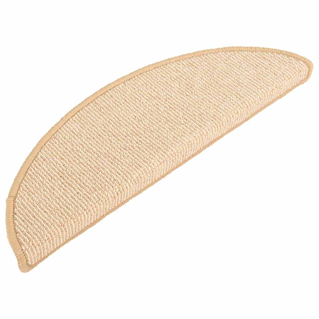 vidaXL Carpet Stair Tread | Set of 15 | Cream | Polypropylene | 56 x 17 x 3 cm 3