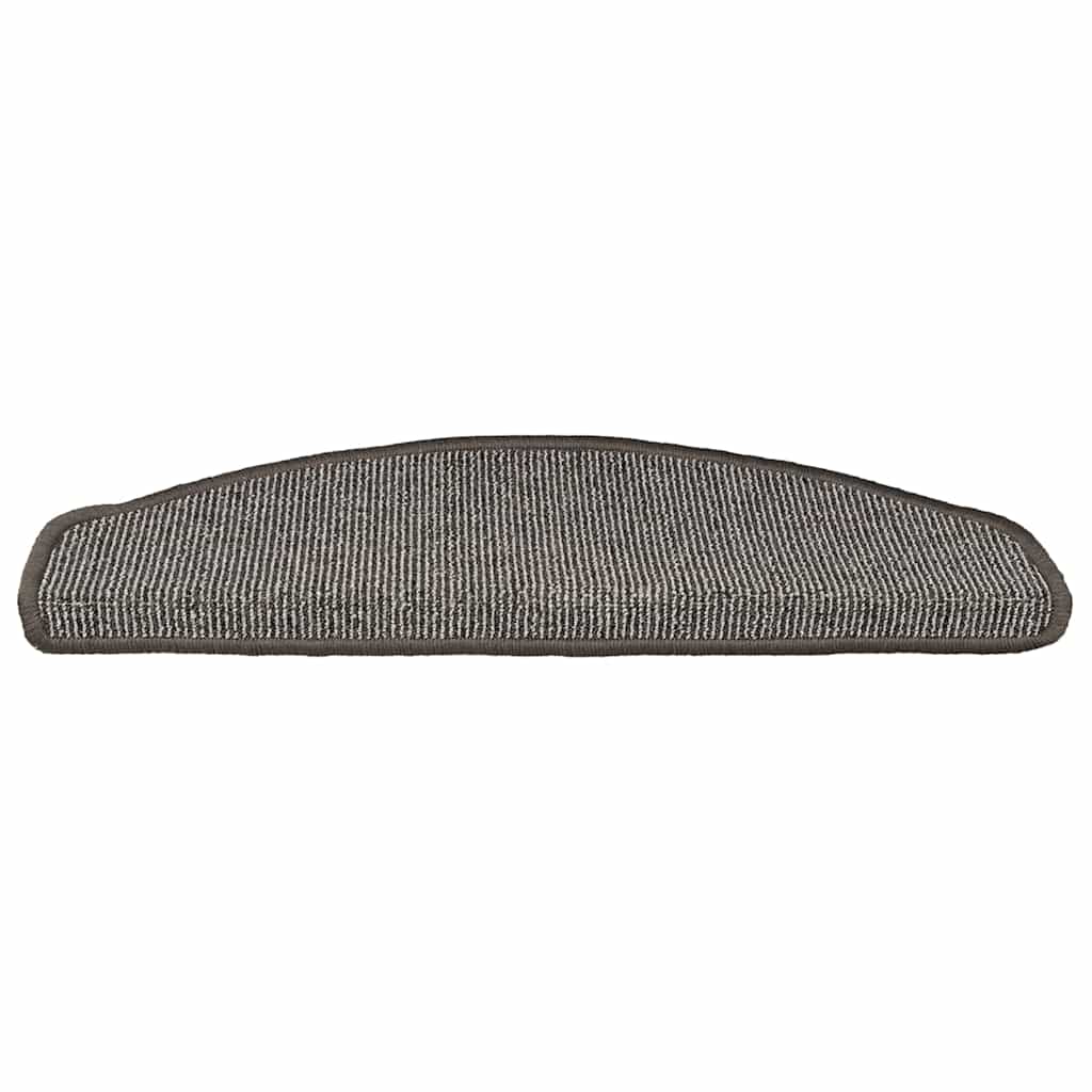 vidaXL Stair Mats 15 pcs 65x21x4 cm Grey Half Round Large 4