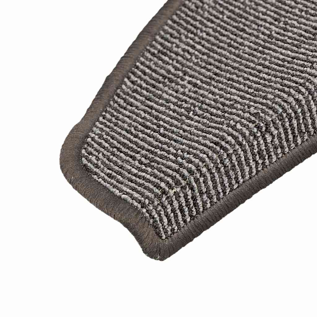 vidaXL Stair Mats 15 pcs 65x21x4 cm Grey Half Round Large 6