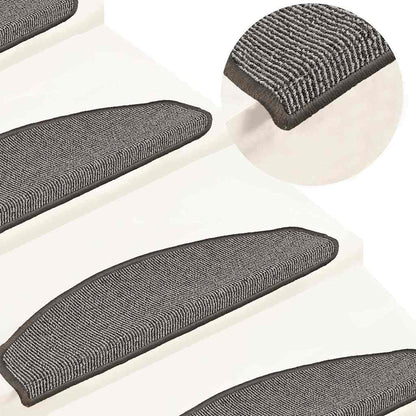vidaXL Stair Mats 15 pcs 65x21x4 cm Grey Half Round Large 1