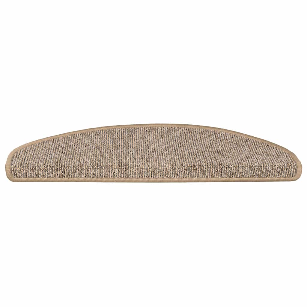 vidaXL Stair Mats 15 pcs 65x21x4 cm Brown Half Round Large 4